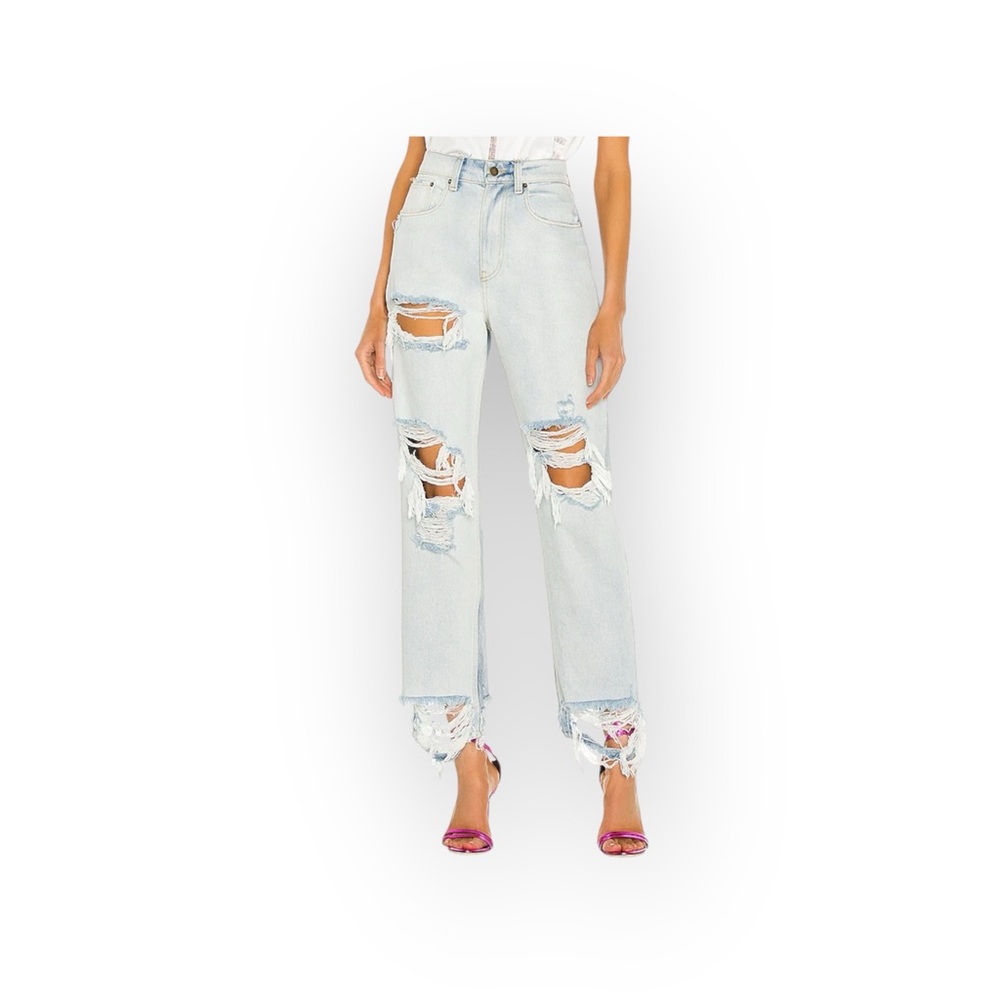 Retrofete Light Blue Distressed Straight Leg Jeans